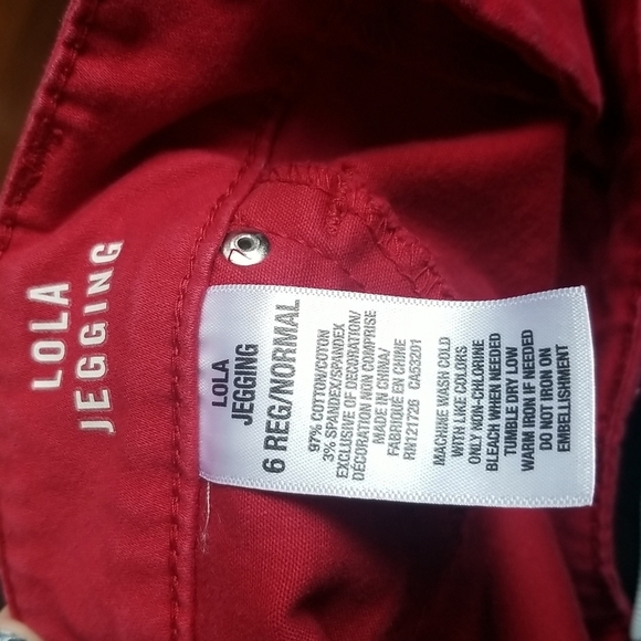 Aeropostale Red Lola Jegging with Zippers 6 Regular - Picture 3 of 6